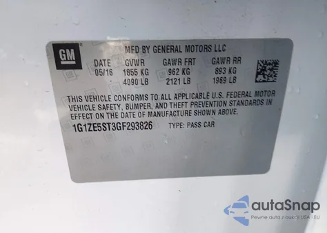 2016 Chevrolet Malibu 1Lt z USA, uszkodzony, nr VIN 1G1ZE5ST3GF293826